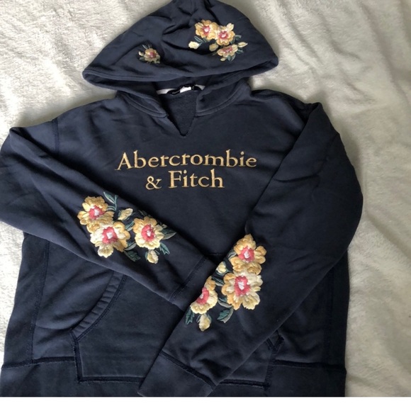 Abercrombie & Fitch Jackets & Blazers - Stunningg embroidered Abercrombiebie Hoodie navy EUC